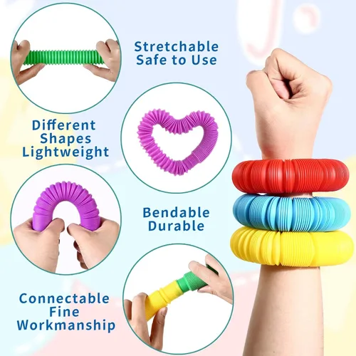 Miniatura 3 de Vanblue Tubos sensoriales para ansiedad grandes, 8 unidades, juguetes sensoriales de verano para niños pequeños, regalos de fiesta con autismo