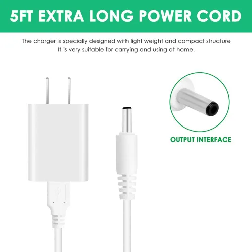 Miniatura 4 de Mrgru Adaptador de cargador de 5 V y cable para dispositivo de tonificación facial compatible con NuFACE Mini dispositivo de tonificación facial