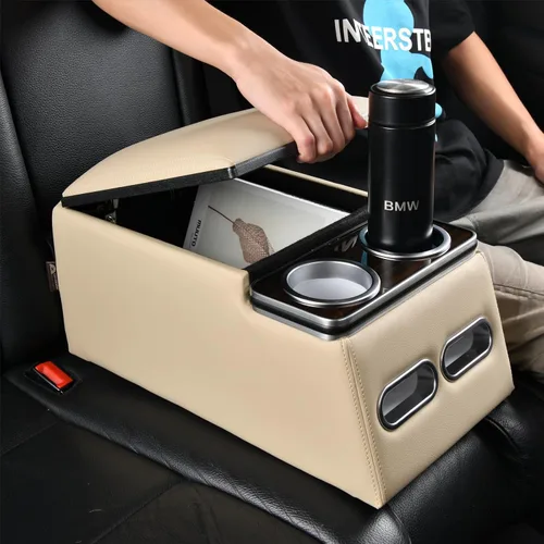 Miniatura 8 de Coverado - Organizador de consola central para auto, consolas universales para asiento trasero, organizador y almacenamiento para asiento
