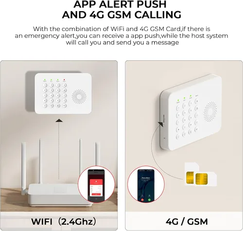 Miniatura 6 de Sistema de alarma PGST, sistemas inalámbricos de seguridad para el hogar con sensor de puerta expandible de bricolaje, detector de movimiento