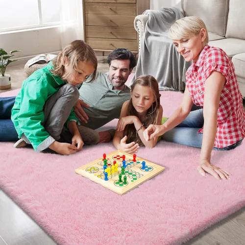 Miniatura 6 de Alfombra peluda para dormitorio, sala de estar, 2 x 6 pies, antideslizante, esponjosa, suave, alfombra lanuda beige y blanca para sala de estar