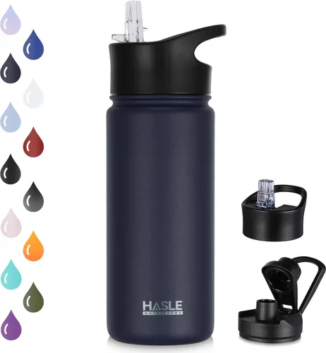 Miniatura 14 de HASLE OUTFITTERS Botella de agua aislada de 16 onzas para niños, botella de agua de acero inoxidable de doble pared al vacío, a prueba de fugas