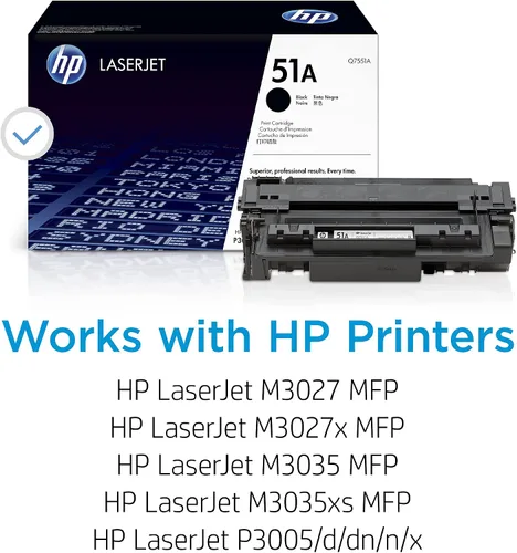 Miniatura 2 de HP Cartucho de tóner negro original 51A funciona LaserJet serie P3005 LaserJet M3027, M3035 MFP Series Q7551A