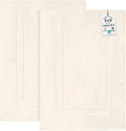 Miniatura 22 de Feather & Stitch - 2 tapetes de baño tipo toalla (30 x 21 pulgadas), tapetes de baño de rizo 100% algodón, tapetes para el suelo de la ducha