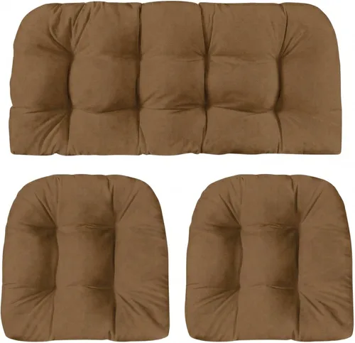 Miniatura 48 de RSH DECOR: Sunbrella - Juego de 3 cojines de mimbre copetudos 41 x 19 pulgadas y 19 x 19 pulgadas Fabricado con tela de rendimiento Sunbrella