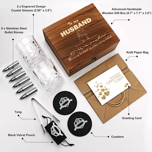 Miniatura 2 de Regalos de whisky para hombres y esposos, regalos de aniversario de boda para él, ideas de regalo de cumpleaños de parte de la esposa, juego