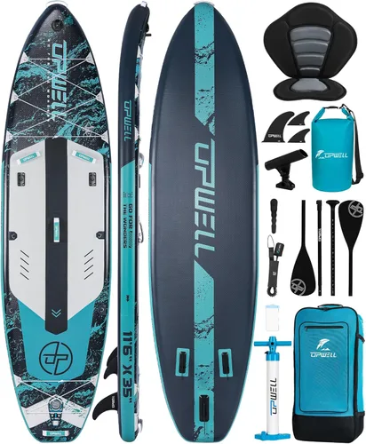 Miniatura 16 de UPWELL Tabla de Paddle Inflable de 10'6"/11'/11'6", Stand Up Paddleboard para Jóvenes y Adultos, Diseño Estable, Accesorios Premium de SUP, Mochila