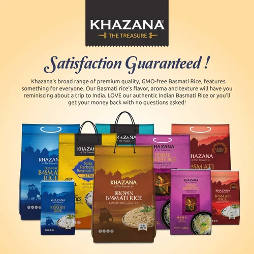 Miniatura 8 de Auténtico arroz basmati ahumado por Khazana en bolsa de 10 libras, grano indio aromático y sabroso, sin OMG, sin gluten, kosher, sin colesterol