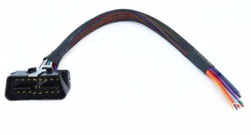 Miniatura 2 de OBD2 J1962 macho a extremo abierto 16pin cable de coleta de 1 pie/11.8 in (cable macho)