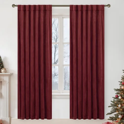 Miniatura 43 de LAMIT - Paneles de terciopelo beige para sala de estar de 72 pulgadas de largo, elegantes cortinas aisladas térmicamente e insonorizadas