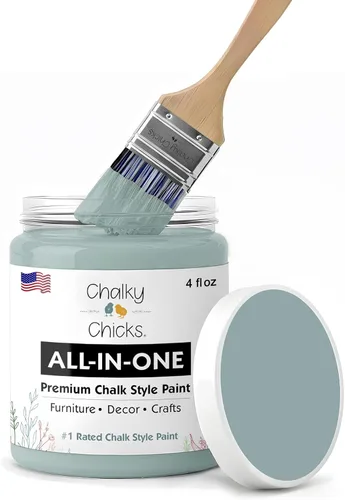 Miniatura 167 de Chalky Chicks - Pintura mate a la tiza, no requiere lijado, 4 onzas líquidas, color gris oscuro (Gun Metal Gray), para muebles, pintura sin Gris
