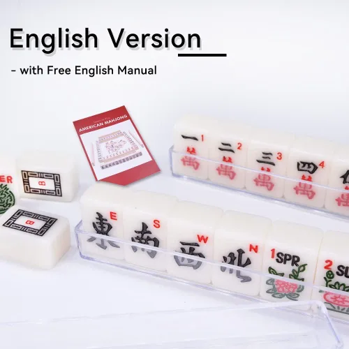 Miniatura 2 de drizzle Set Mini de Mahjong Americano para Viaje - 166 Azulejos Blancos Incluye Jokers 0.8" Material de Melamina Blanca - con Estantes, pato
