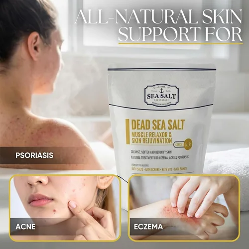 Miniatura 4 de Sea Salt Superstore Sal natural del Mar Muerto para remojar, sales minerales de grano grueso de Israel, que apoyan la relajación muscular