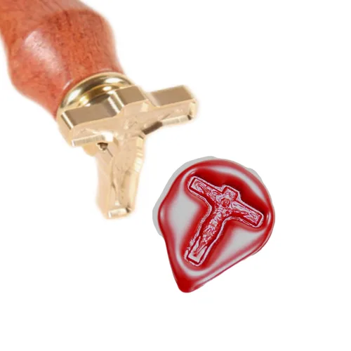 Miniatura 2 de Sello de cera 3D con cruz de Jesús, sello de iglesia, boda, cristianos, lugares de culto, sello cruzado de madera, mango retro, idea creativa