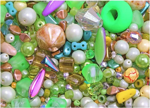Miniatura 23 de 2.29 oz (65 g) Mezcla Exclusiva de Abalorios de Vidrio Checo Multicolor, Sueños de Ámbar, Abalorios de Vidrio Checo