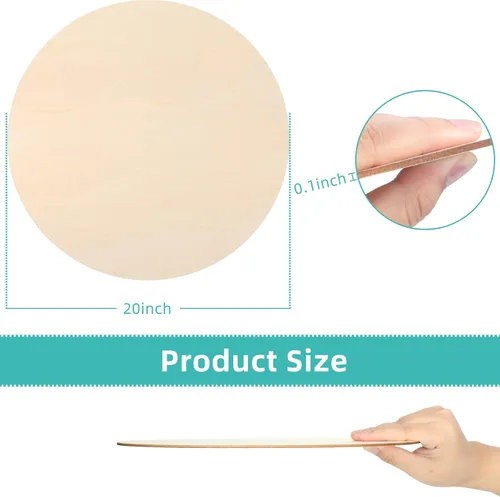 Miniatura 2 de Círculos redondos de madera de 20 pulgadas con recortes de madera sin terminar para colgar puertas de manualidades, decoraciones navideñas y pintura