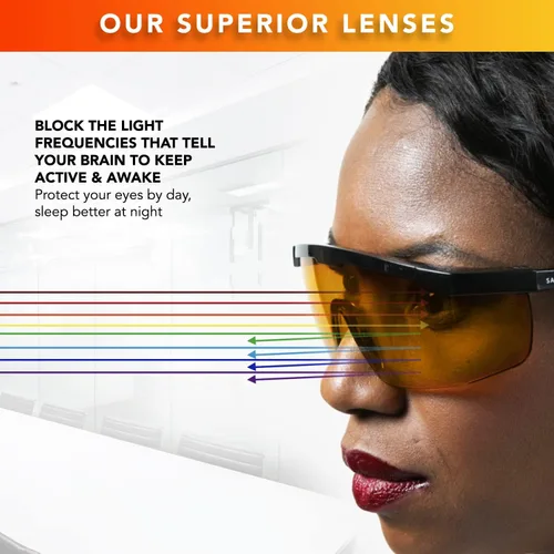 Miniatura 6 de Lentes ámbar que mejoran el sueño, lentes de bloqueo anti azul y verde, para uso nocturno, mejores lentes para dormir por la noche, reducen