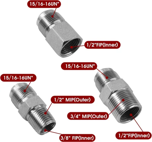 Miniatura 3 de Kit de conector de gas flexible de 48 pulgadas, acero inoxidable recubierto de amarillo de 5/8 pulgadas, manguera de gas de 1/2 pulgada de diámetro