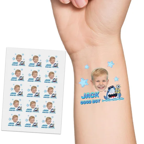 Miniatura 10 de YESCUSTOM Tatuajes temporales personalizados con foto, tatuaje facial personalizado con logotipo para adultos, parejas, mujeres, hombres, tatuajes