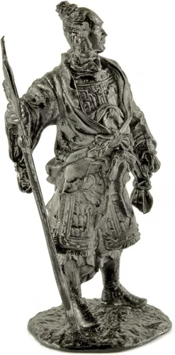 Miniatura 2 de General chino, dinastía Han. Escultura de metal. Colección 2.126 in (escala 1/32) Figura miniatura. Soldados de juguete de lata