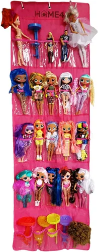 Miniatura 4 de HOME4 Soporte organizador de almacenamiento para colgar sobre la puerta, 25 bolsillos, compatible con juguetes sorpresa, muñecas, Omg, Barbie Lol