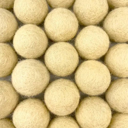 Miniatura 3 de Bolas de fieltro de lana bronceada natural (50) pompones 100% lana Pompones suaves neutros beige fieltro a mano en Nepal para manualidades