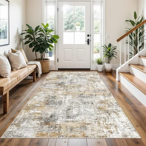 Miniatura 40 de Alfombra antideslizante lavable de 2 x 3 pies - Alfombra suave de pelo bajo para cocina, entrada y dormitorio - Tapete moderno para puerta
