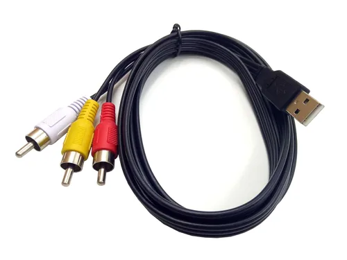 Miniatura 3 de Haokiang - Cable USB a 3 RCA, 5 pies/4.9 ft USB macho a 3 RCA macho, divisor de audio y video AV, cable adaptador compuesto (USB M/3RCA M)