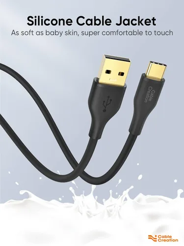 Miniatura 2 de CableCreation Cable USB C de 6 pies, cable USB A a USB C de silicona, cable de carga USB C 3A de carga rápida para iPhone 15/16/16 Pro Max/Plus