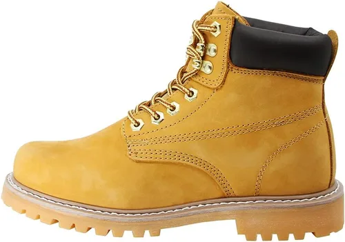 Miniatura 5 de Cactus Botas de trabajo de construcción de piel de nobuk con aislamiento de puntera suave de 6.0 in, cómodas botas de construcción industrial