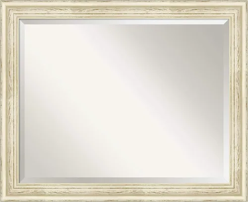 Miniatura 4 de Amanti Art Espejo de pared, espejo de marco de madera blanca lavada para decoración de pared o uso como espejo de baño para sobre el fregadero