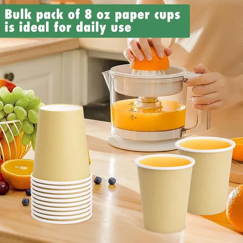 Miniatura 23 de Vasos de papel de 8 onzas, paquete de 150 unidades, tazas de café de papel desechables para bebidas calientes o frías para fiestas, picnic, Azul