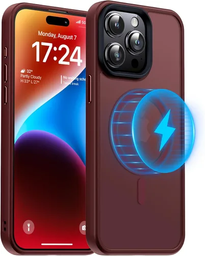 Miniatura 32 de Meifigno Magic Mag Series - Funda diseñada para iPhone 15 Pro, protección de grado militar y compatible con MagSafe, parte trasera mate translúcida