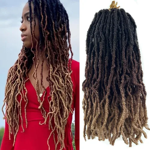 Miniatura 8 de Rastas cortas de ganchillo de pelo sintético de 14 pulgadas, 8 paquetes, nuevas rastas onduladas de ganchillo, trenzas de diosa suaves de ganchillo