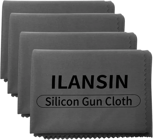 Paños de limpieza de pistola de silicona de 12 x 12 pulgadas, sin pelusas, toallitas de limpieza de pistola con trapos de limpieza de pistola gris