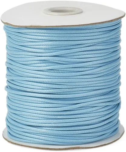 Miniatura 55 de Cheriswelry 90 yardas/rollo de 0.079 pulgadas, cordón encerado negro de poliéster coreano, joyería de cuentas, hilos para manualidades, cuerda