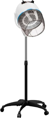 Miniatura 11 de Secador de pelo profesional de 1300W ajustable con capucha, de pie, base giratoria, con ruedas, para salón. Negro