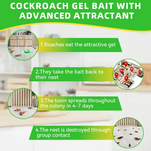 Miniatura 2 de Trampas de cebo de gel para cucarachas, paquete de 24 repelentes de cucarachas en interiores, disuasorio de cucarachas, repelente de cucarachas