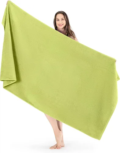 Nine West Toalla de baño de rizo de lujo de gran tamaño, suave, afelpada y densa, extra grande, calidad de hotel, 0.23 oz/m², 1% algodón turco, Verde