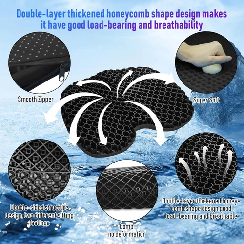 Miniatura 3 de Cojín de asiento de kayak, asiento de kayak de gel grueso antideslizante impermeable, almohadilla de goma portátil para remo de canoa para estadio