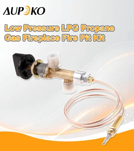 Miniatura 2 de Aupoko Piezas de repuesto para fogatas de propano de baja presión, válvula de gas e interruptor con entrada y salida de 3/8 pulgadas