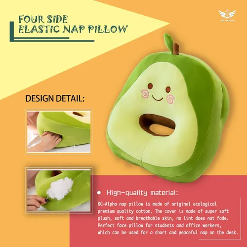 Miniatura 4 de Almohada de peluche de aguacate para niños y niñas, juguetes kawaii, regalo para novia, almohada de cuello de oficina para aliviar el dolor cervical