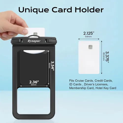Miniatura 6 de Rynapac Funda impermeable para teléfono [hasta 8.5 pulgadas], paquete de 2, funda impermeable IPX8 con cordón para iPhone 17, 16, 15 Pro Max