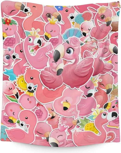 Miniatura 21 de Manta de flamenco de regalo, 30 x 40 pulgadas, bonita manta para mujeres y niñas, mantas negras suaves y peludas para sofá y oficina