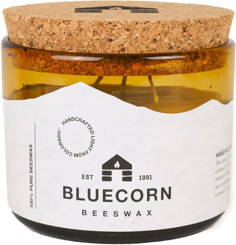 Miniatura 9 de Bluecorn Beeswax Recambio de vela de 3 mechas – Tarro de vidrio ámbar de 22 onzas, cera de abeja 100% pura, sin perfume, 40 horas de combustión