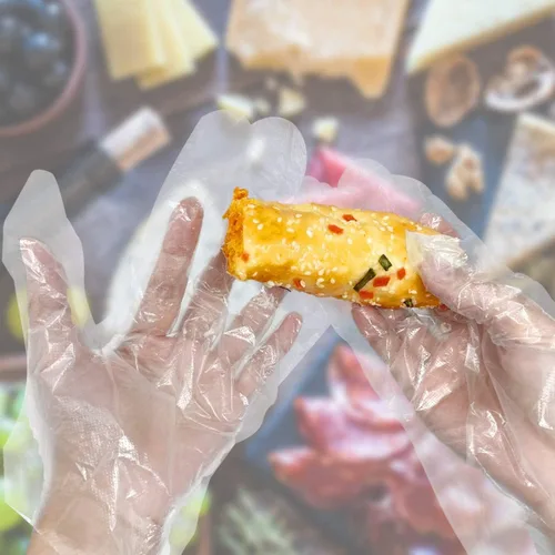 Miniatura 7 de CFGROW 100 guantes de plástico desechables, sin látex, sin polvo, guantes de mano de polietileno transparente, no estériles para limpieza, cocina