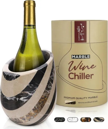 Miniatura 12 de Gusto Nostro Cubo enfriador de vino de mármol, enfriador de botellas de vino de 25.4 fl oz y enfriador de champán para fiesta, cocina, decoración