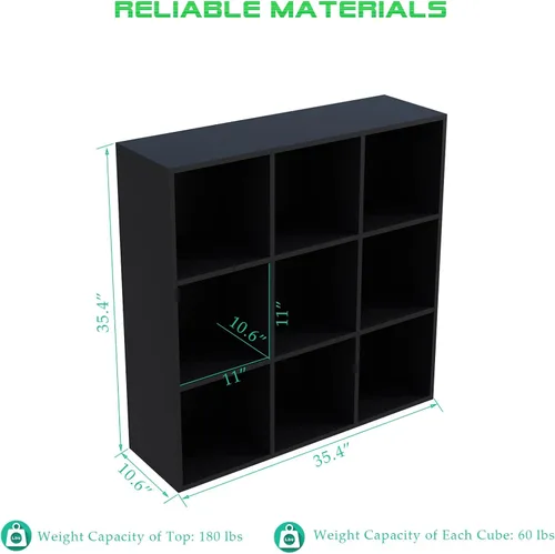 Miniatura 62 de OSCHF - Estantería de almacenamiento de 12 cubos, estantería de madera de 3 niveles con espacios abiertos para el hogar y la oficina, organizador
