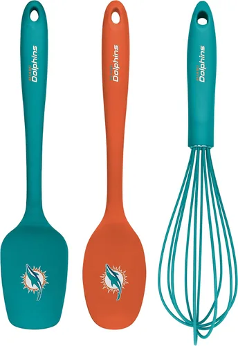 The Sports Vault NFL Unisex-Adult 3-Piece Kitchen Utensil Set Miami Dolphins