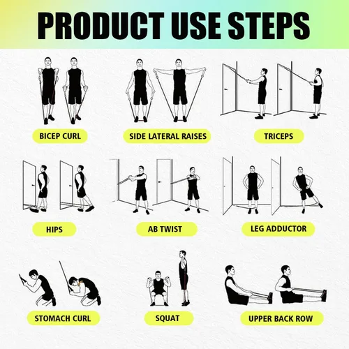 Miniatura 7 de WHATAFIT Bandas de resistencia, bandas de ejercicio, bandas de resistencia para entrenamiento, bandas de entrenamiento con asas para hombres y Azul